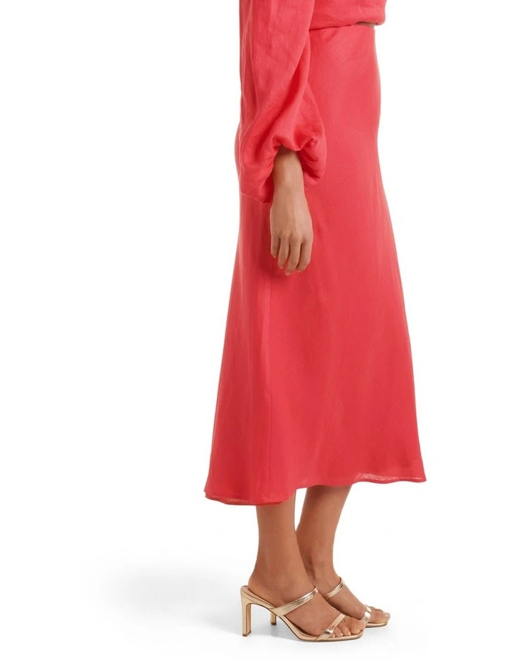 Cheap π Forever New Molly Linen Bias Midi π Skirt In Raspberry Pink π - Image 3