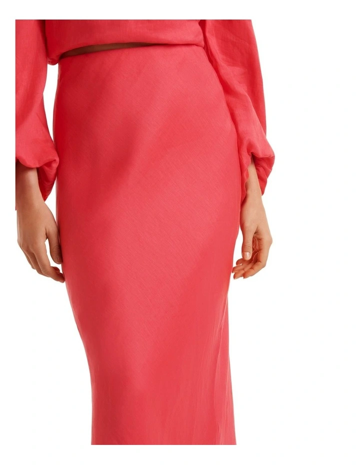 Cheap π Forever New Molly Linen Bias Midi π Skirt In Raspberry Pink π - Image 4