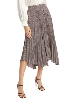 Best Pirce 🔔 David Lawrence Izmir Check Pleat 👗 Skirt In Mocha 🛒