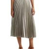 Top 10 🎁 Lauren Ralph Lauren Pleated Metallic Lame 👗 Skirt 💯