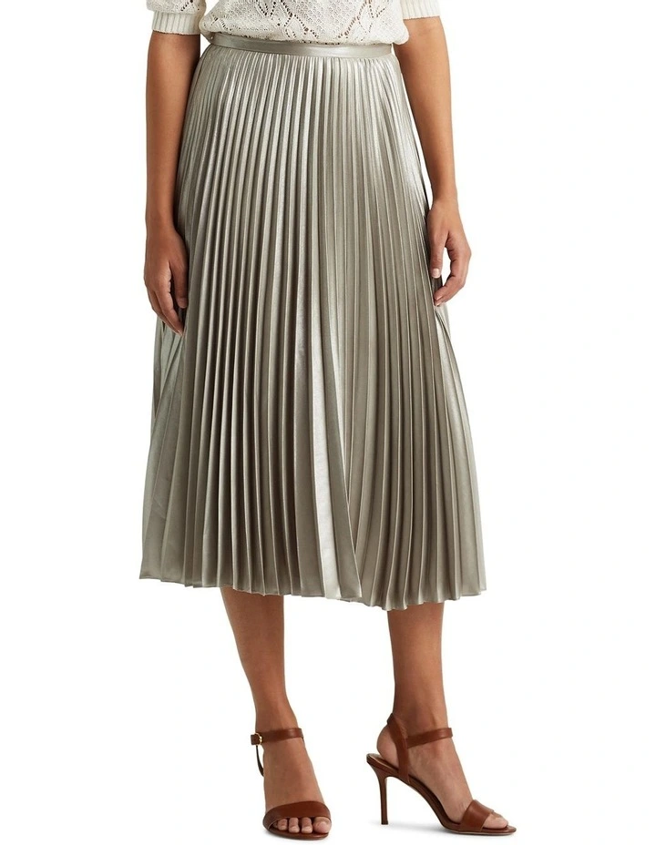Top 10 π Lauren Ralph Lauren Pleated Metallic Lame π Skirt π―