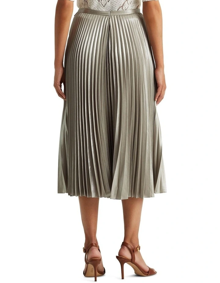 Top 10 π Lauren Ralph Lauren Pleated Metallic Lame π Skirt π― - Image 2