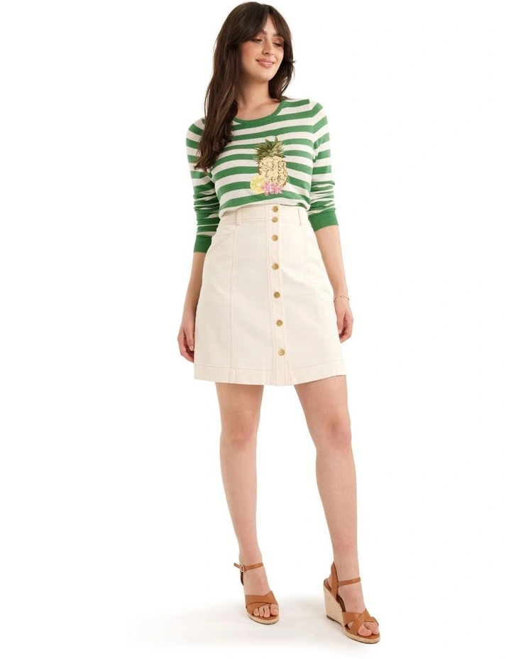 Coupon π Review Dollie Twill π Skirt In Ecru π - Image 3