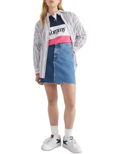 Promo βοΈ Tommy π Jeans Mom π Skirt In Blue π