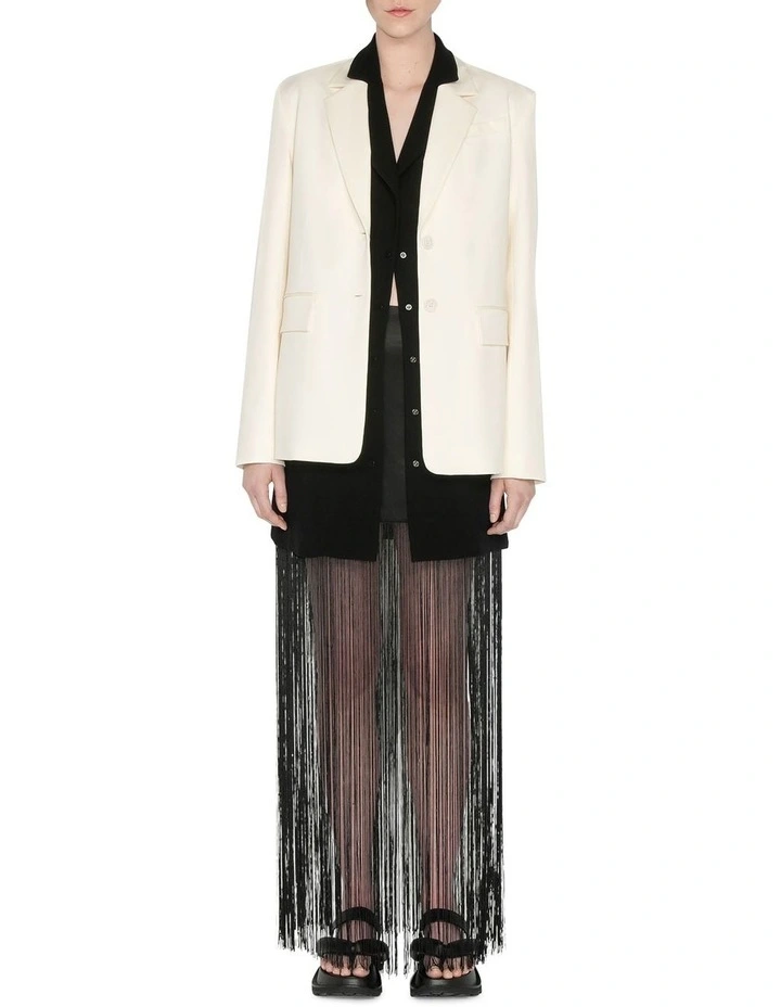 Cheap π Cue Satin Fringe π Skirt In Black π