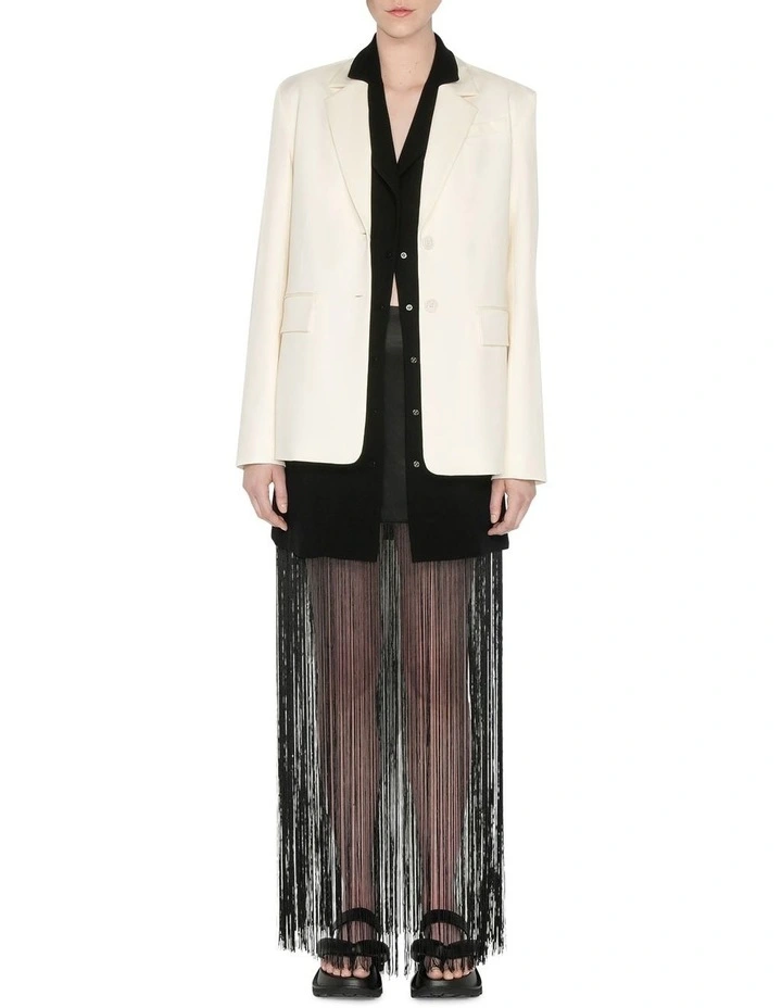 Cheap π Cue Satin Fringe π Skirt In Black π - Image 4