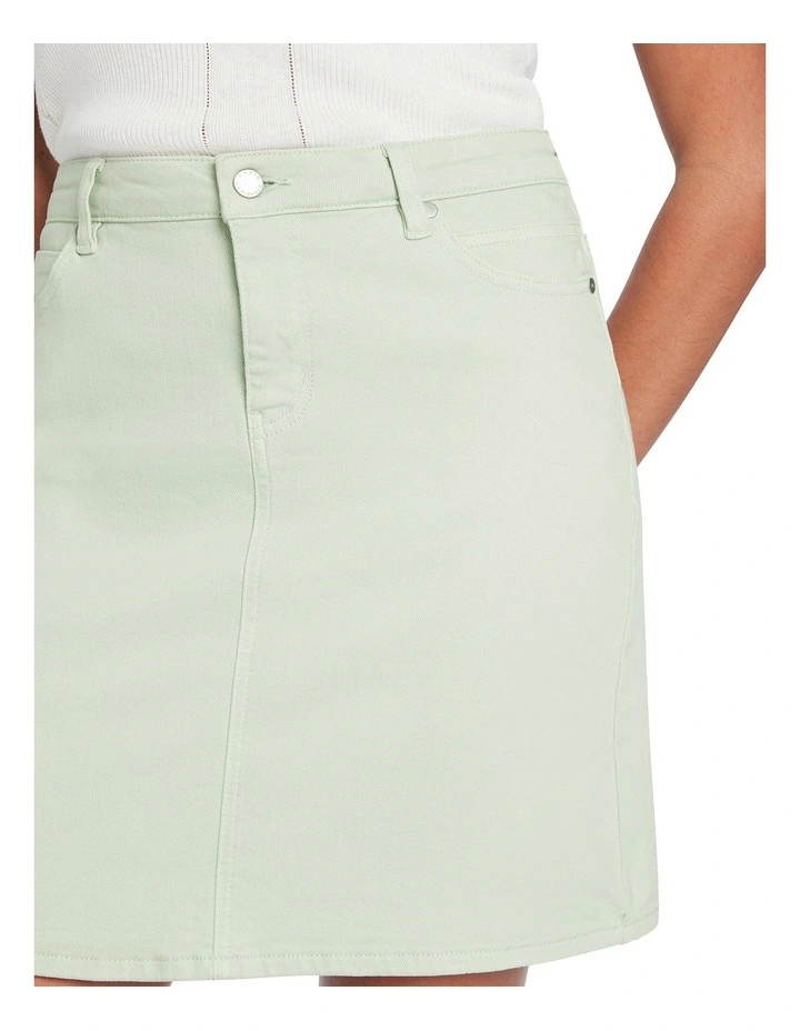 Coupon π David Lawrence Rylee Denim Mini π Skirt In Pistachio π - Image 4