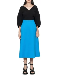 Wholesale 🎁 Veronika Maine Bark Crepe Cocoon 👗 Skirt In Mosaic Blue 😍