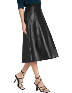 Budget π David Lawrence Rani A Line Leather π Skirt Black βοΈ