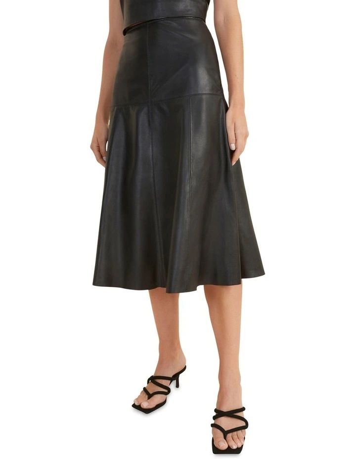 Promo π Seed Heritage Leather Flared Midi π Skirt 𧨠- Image 2