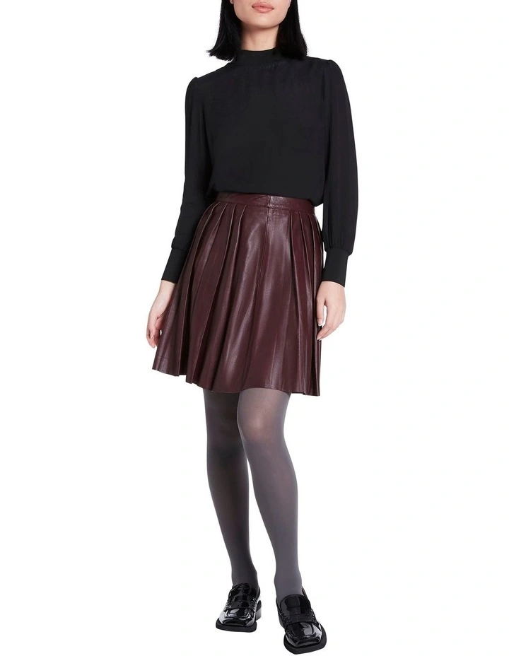Budget β¨ Marcs Maria Leather Mini π Skirt Grape 𧨠- Image 2