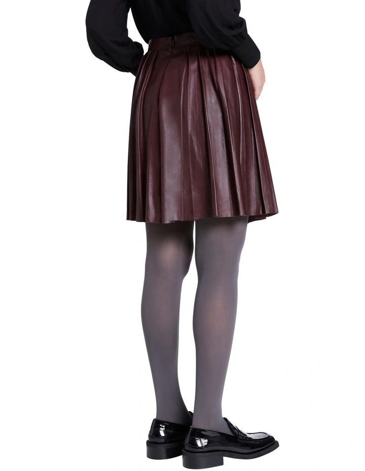 Budget β¨ Marcs Maria Leather Mini π Skirt Grape 𧨠- Image 3