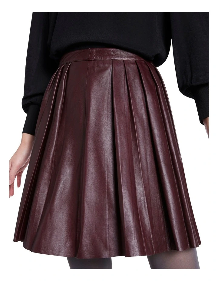 Budget β¨ Marcs Maria Leather Mini π Skirt Grape 𧨠- Image 4