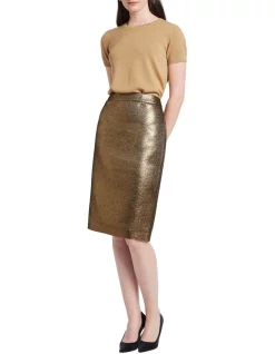 Discount π David Lawrence Lam Pencil π Skirt Gold π