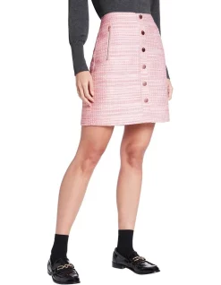 Best Pirce 😍 Marcs All About You Tweed 👗 Skirt In Pink Salt 😍
