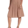 Cheapest 🎁 David Lawrence Bronte Pleated 👗 Skirt Nutmeg 🎉