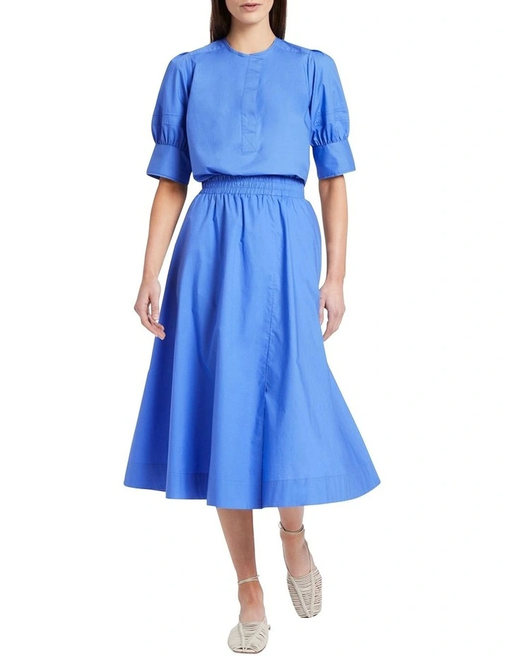Top 10 π David Lawrence Ulani Cotton Midi π Skirt In Bluebell π