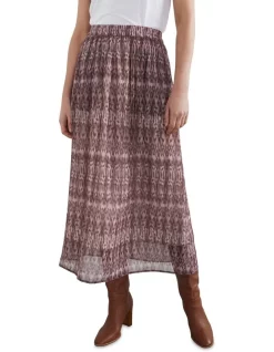 Hot Sale ✔️ French Connection Ikat Gathered Midi 👗 Skirt 👏
