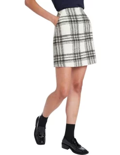 Best deal 🤩 Marcs Gretta Check Wool 👗 Skirt Ivory/Black 🎉