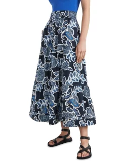 Flash Sale 💯 French Connection Printed Tiered Midi 👗 Skirt In Multi 🧨