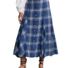 Buy ✨ Polo Ralph Lauren Plaid Twill Button-Front Midi 👗 Skirt In Blue 🌟