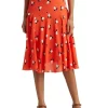 Deals 🧨 Lauren Ralph Lauren Floral Georgette A-Line 👗 Skirt In Orange 💯
