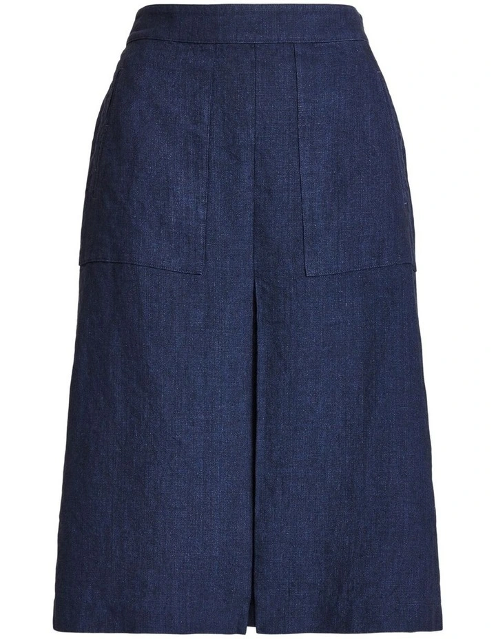 Hot Sale π― Polo Ralph Lauren Linen A-Line Midi π Skirt In Blue π₯ - Image 4
