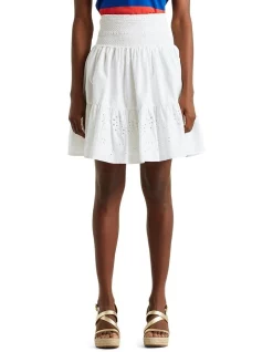 Outlet 👏 Lauren Ralph Lauren Eyelet Cotton Broadcloth 👗 Skirt 🧨