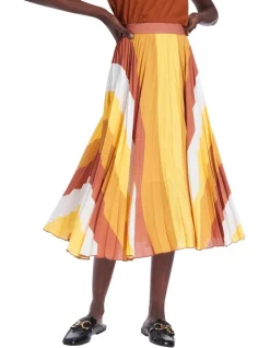 Flash Sale 🧨 Marcs Big Little Lines Pleat 👗 Skirt In Mimosa Multi ⭐