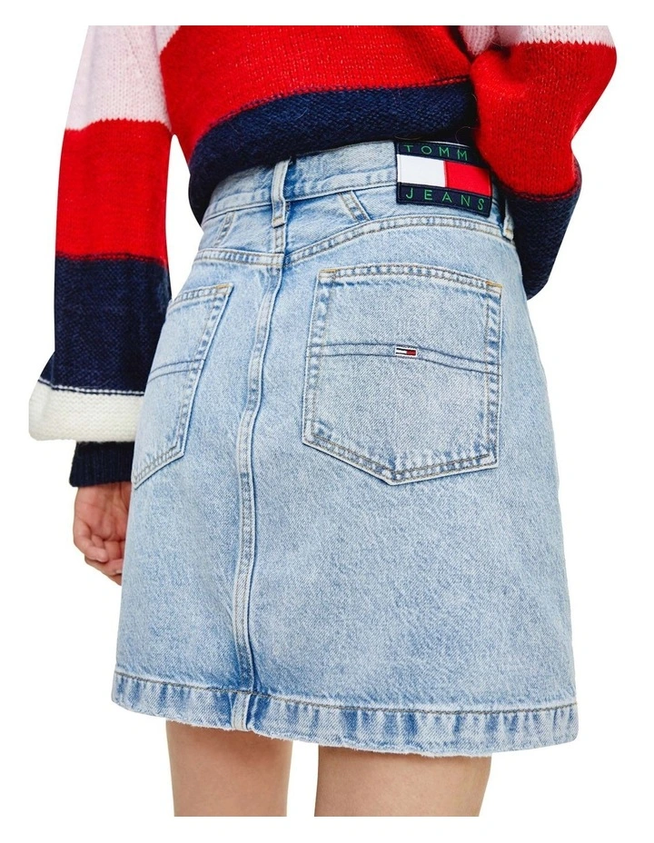 Best Sale π Tommy π Jeans Mom Fit Mini Denim π Skirt Light Blue π - Image 3