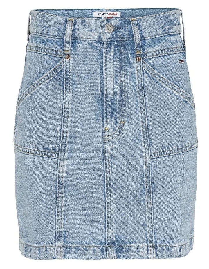 Best Sale π Tommy π Jeans Mom Fit Mini Denim π Skirt Light Blue π - Image 4