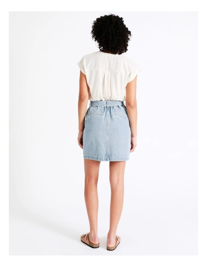 New β Grab Denim Recycled Blend Belted Denim π Skirt In Coastal Blue π - Image 7
