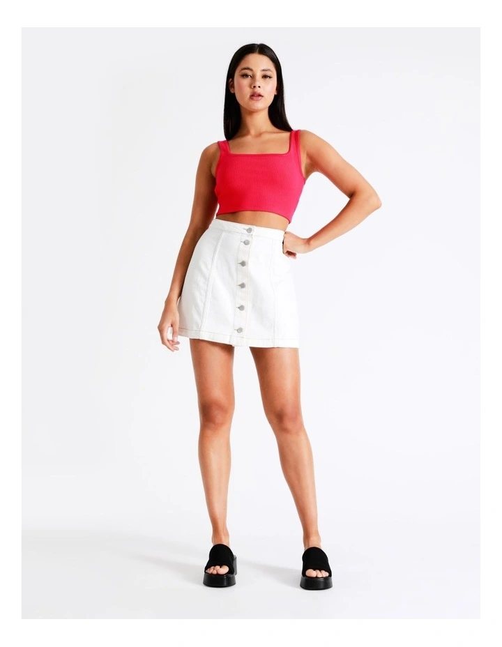 Flash Sale π€© Miss Shop Recycled Blend A-Line Denim π Skirt In White βοΈ - Image 3