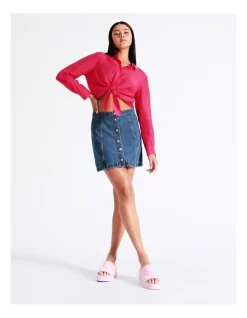 Wholesale π₯ Miss Shop Recycled Blend A-Line Denim π Skirt In Ocean Blue π€©