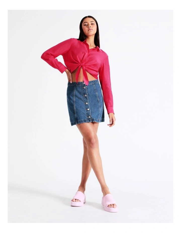 Wholesale π₯ Miss Shop Recycled Blend A-Line Denim π Skirt In Ocean Blue π€©