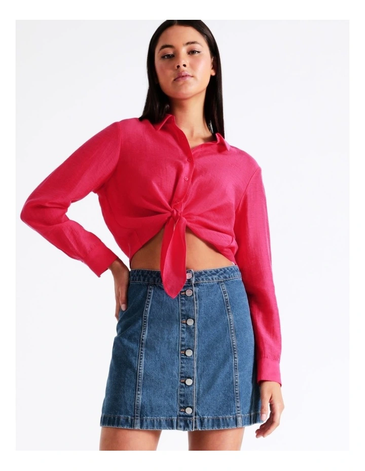 Wholesale π₯ Miss Shop Recycled Blend A-Line Denim π Skirt In Ocean Blue π€© - Image 2