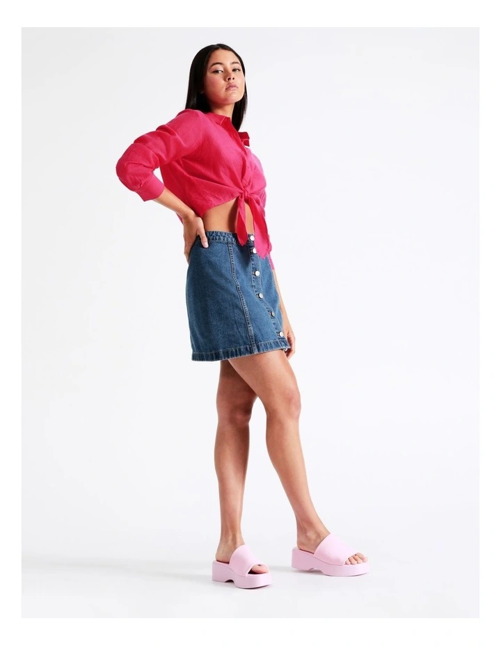 Wholesale π₯ Miss Shop Recycled Blend A-Line Denim π Skirt In Ocean Blue π€© - Image 5