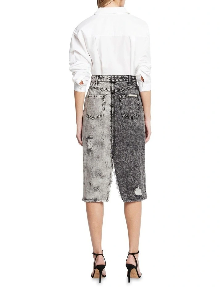 Outlet π Sass & Bide The Thunder Cloud Denim Midi π Skirt In Black/Grey βοΈ - Image 2