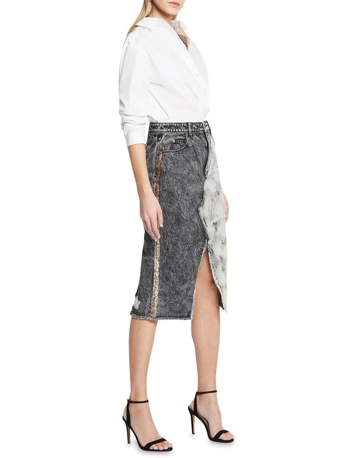 Outlet π Sass & Bide The Thunder Cloud Denim Midi π Skirt In Black/Grey βοΈ - Image 3