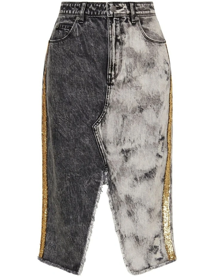 Outlet π Sass & Bide The Thunder Cloud Denim Midi π Skirt In Black/Grey βοΈ - Image 6