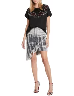 Discount 💯 Sass & Bide Beautiful Illusions Asymmetrical Mini 👗 Skirt Black 😉