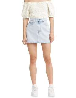 Top 10 😍 Levi's 70S High Micro Mini Denim 👗 Skirt Light Blue 🧨