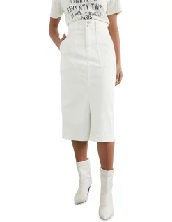 Best Pirce 🧨 French Connection Denim Midi 👗 Skirt ⭐