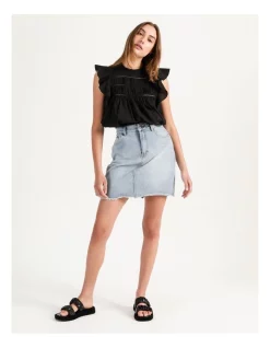 Wholesale 🔥 Piper Denim 👗 Skirt Light Blue 💯