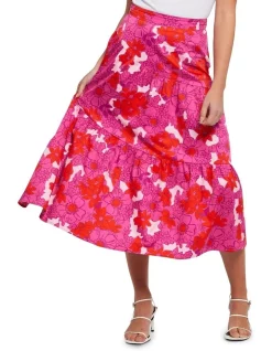 Cheap 💯 Stella Jolie Blossom Tiered 👗 Skirt In Pink Multi 🎁