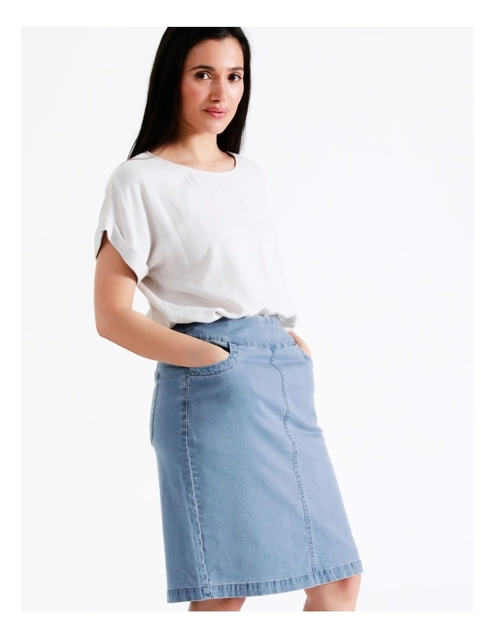 Promo β€οΈ Regatta Stretch Denim π Skirt Mid In Indigo π - Image 4