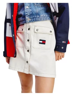 New π Tommy π Jeans Utility Twill π Skirt White βοΈ